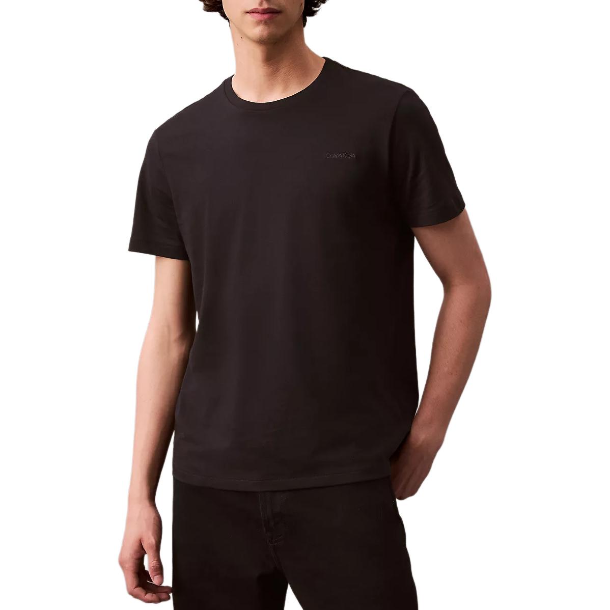 

Calvin Klein Минималистичная Удобная Универсальная Повседневная Футболка с Коротким Рукавом и Круглым Вырезом Однотонная Мужские Топы Черный 40BC238-002 M