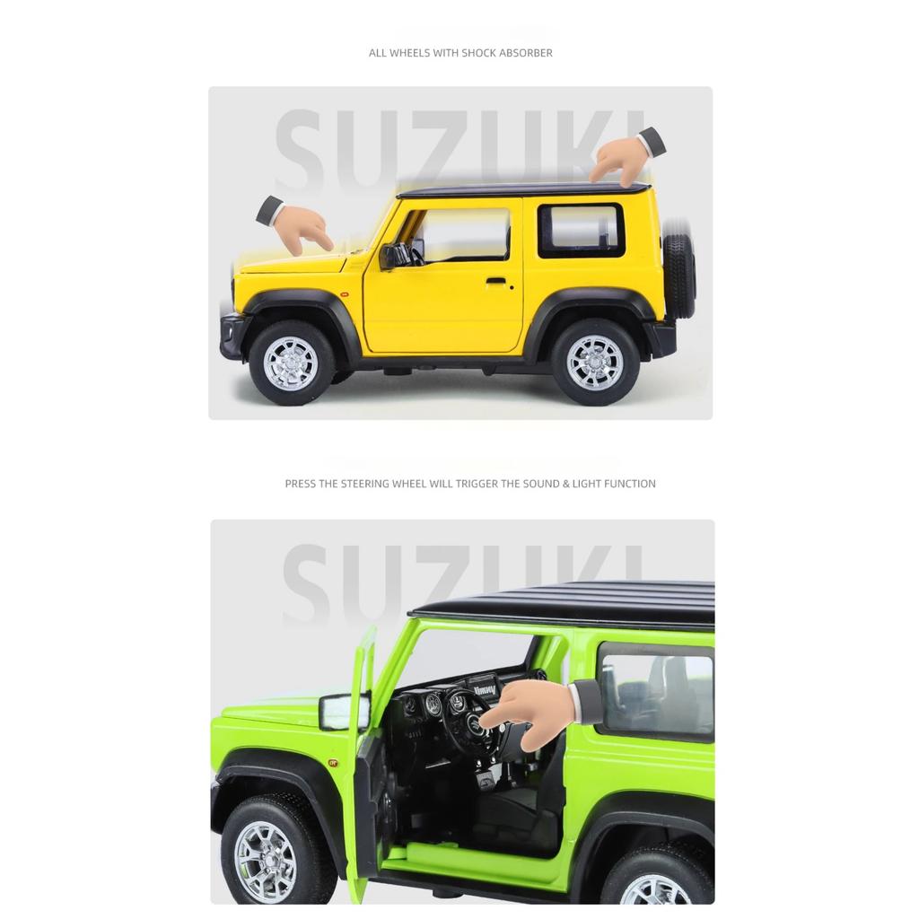 1/24 SUZUKI Jimny SUV Legierungsauto Modell Diecasts Metall Geländewagen Automodell Simulation Sound Licht Sammlung Kinderspielzeug Geschenk