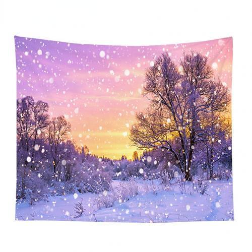 Winter Christmas Tree Decoration Santa Claus Print Pattern Tapestry Home Living Room Bedroom Wall Decoration Tapestry