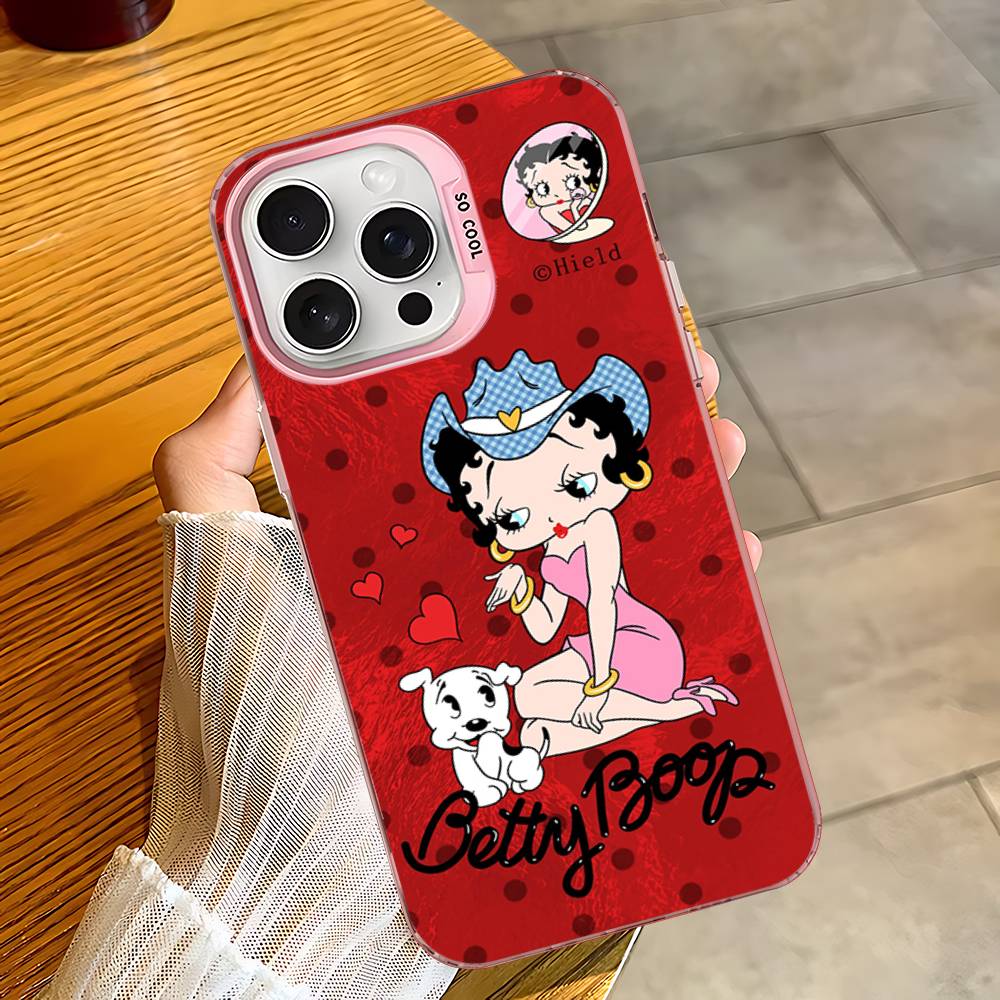 

B-Betty Cute B-Boop Phone Case For iPhone 17 16 15 14 11 12 13 Pro Max Pro Plus Colored Silver Cover iPhone 17 Pro