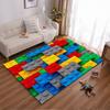 Bunter Bausteinmuster-Teppich für Kinderzimmer-Dekoration Geeignet für den Einsatz als Anti-Rutsch-Matte für Wohnzimmer, Schlafzimmer, Sofas