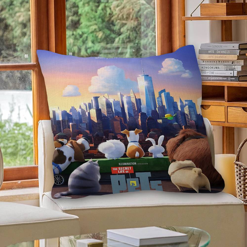 T-The S-Secret L-Life O-Of Pets Pillow Gifts Home Office Furnishings Bedroom Sofa Car Cushion Cover case 45x45cm