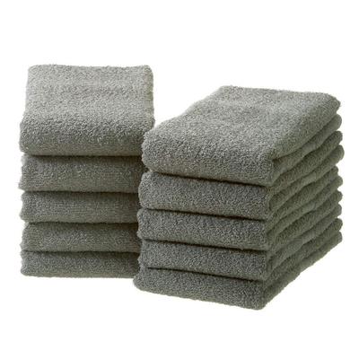 Set of 10 Professional-Grade Face Towels, 240 Momme, Made In Japan, Senshu Towels (Approx. 33 X 90cm), Gray