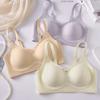 Women Light Gray Seamless Wireless Bra with High Side Support