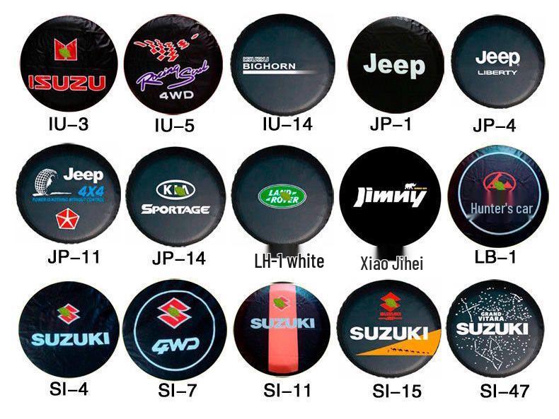 Schwarz-Gold PVC-Leder Ersatzradabdeckung für Mitsubishi Pajero V73 Cheetah - Universell passend für Geländewagen.