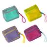 Small Mesh Toiletry Bag Portable Cosmetic Organizer Pouch Travel Makeup Bag for Women Lipsticks Brushes Keys Coins Storage
