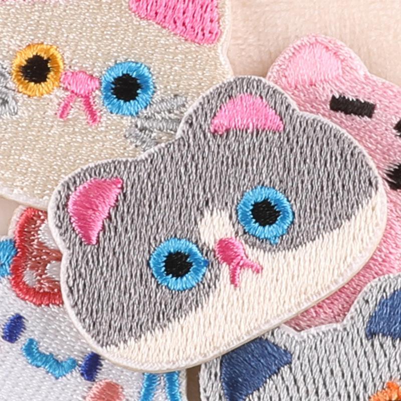 Original embroidery sticker embroidery label clothing accessories cute cartoon animal avatar badge handmade DIY patch cloth sticker