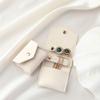 1 Stück Wildleder Schmuckaufbewahrung Faltbeutel Mini Schmuck Organizer Tasche Süßes Geschenk für Frauen Geeignet für Ring Ohrring Halskette Aufbewahrung