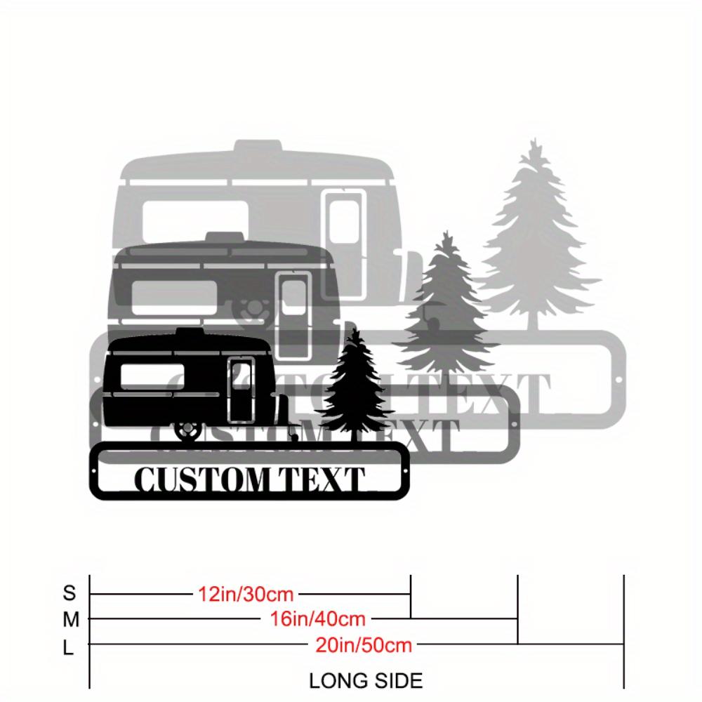 

Vintage Tree Metal Wall Art RV Travel Trailer Sign Black Metal Sculpture Camping Decor 30cm