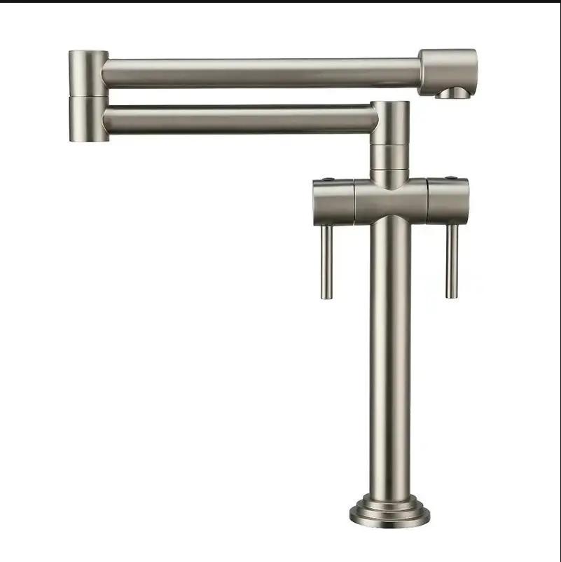 Kitchen Faucet Solid Brass Crane For Kitchen Deck Mounted Sink Mixer Foldable Nickel Brushed/Gold/Chrome/ORB/Black