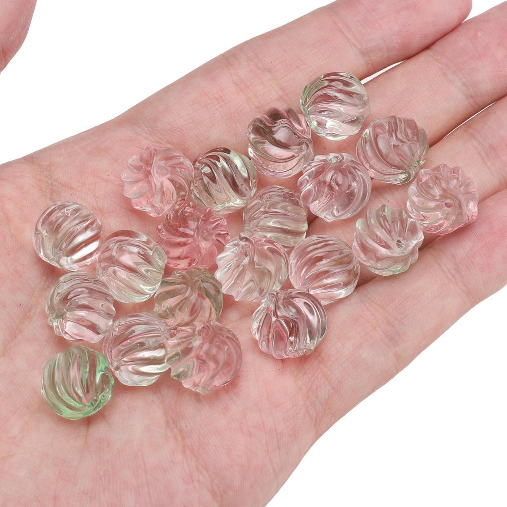 Ribbed Glass Beads Textured Loose Spacers for DIY Jewelry 5 Pcs