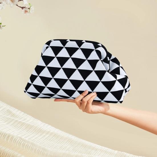 Dámská psací taška s pruhovaným potiskem, barevně sladěný tvar knedlíku, velká kapacita, léto