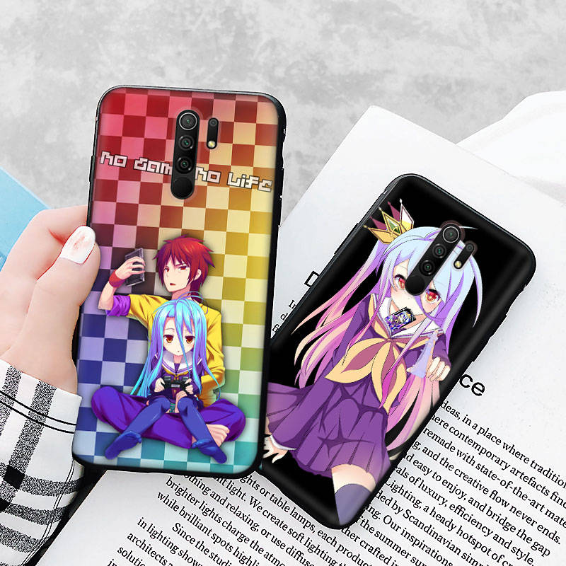 Schwarze Hülle für Xiaomi Redmi 13C Note 9 iPhone XR 7 8 14 15 11 12 13 X XS Pro Max Samsung A25 S23 S24 FE Ultra Plus No Game No Life