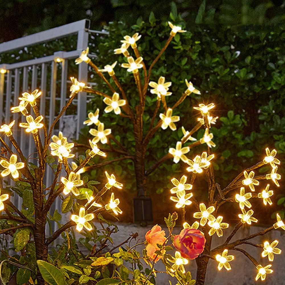Solar Lawn Decorative Lights IP65 Waterproof Tree Form Lawn Atmosphere Light  Easy Installation Dustproof for Home Garden