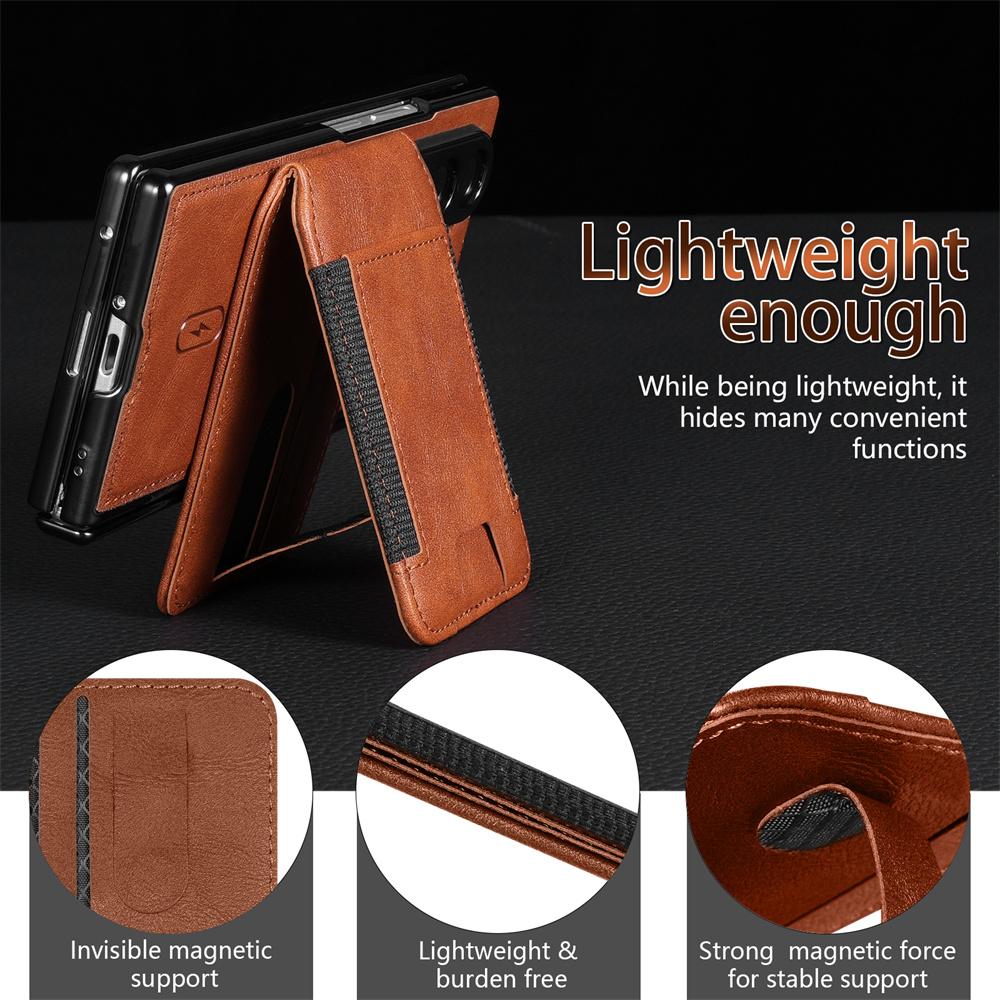 2-in-1 Detachable Leather Wallet Case For Samsung Galaxy Z Fold 7 6 5 4 with Stand Spring Hinge All-inclusive Protector Cover