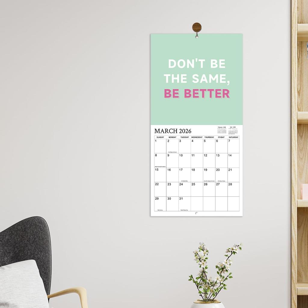 Fearless Girl Leader 2026 Wall Calendar - 12-Month 2026 Calendar, Jan. 2026 - Dec. 2026, 12" x 24" (Open), Wall Calendar 2026 with Motivational