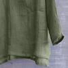 Men's And Women's Fashion Matching Cotton-Linen Solid Color Casual Loose V-Neck Long-Sleeved Shirt T-Shirt Top