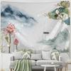 Chinese Lotus Tapestry Wall Hanging Psychedelic Hippie Bohemian Style Art Painting Bedroom Living Room Home Decor