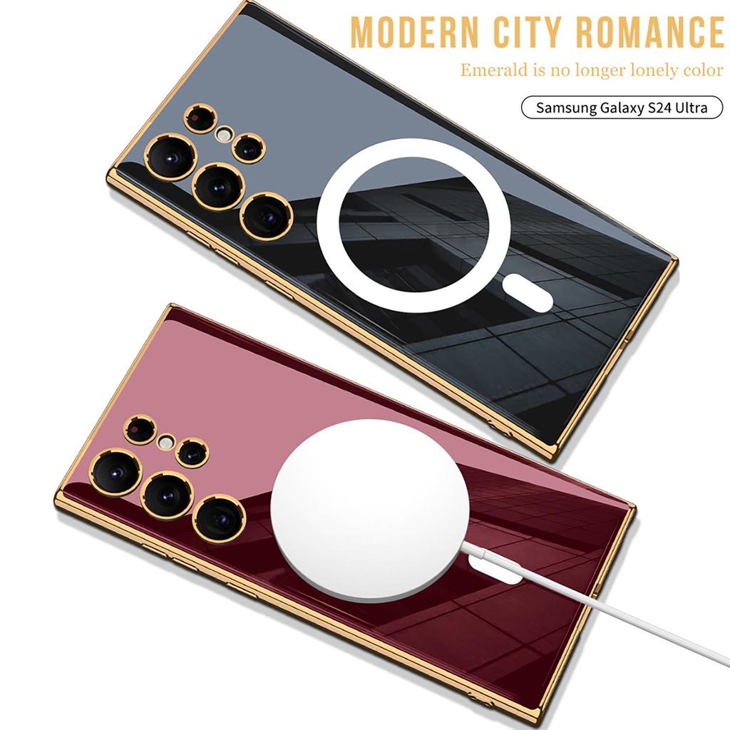 Samsung S24 Ultra Magnetic Phone Case with Wireless Charging, Anti-drop Protection, and Electroplated Thin Cover