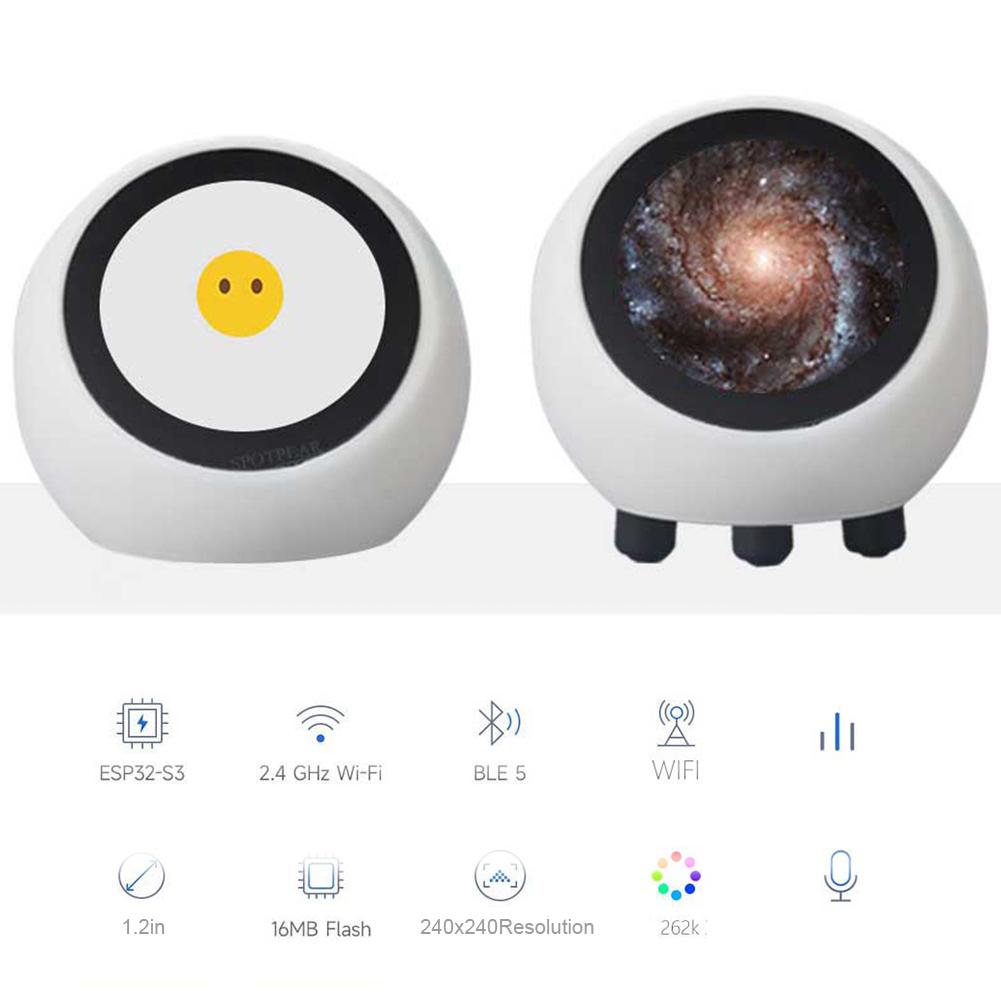 ESP32-S3 Development Board Multi-Function Mini Robot Tabletop Ornaments LCD Display Smart Assistant Robot 1.28in for Home Decor