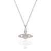 Vw Xijia Same Micro-Inlaid Diamond Three-Dimensional Saturn Necklace High Version Planet Pendant Light Luxury Versatile Accessories Women