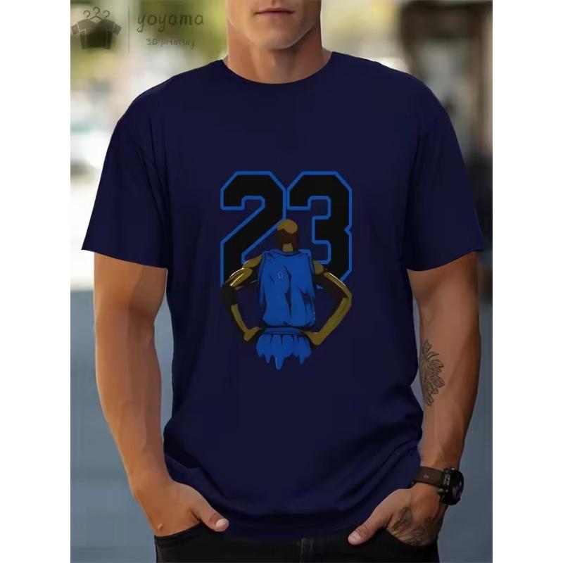 Sommar 3D-tryck Kläder Herr Grafiska T-shirts Herr Sommarkläder Oversized T-shirt Man Kortärmad T-shirt 23 Randig Design Jersey Toppar