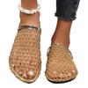 Bling Gold Silver Crochet Net Mule Slippers Woman Brand Design Mesh Flat Sandals Ladies Summer Elegant Hollow Out Fishnet Shoes