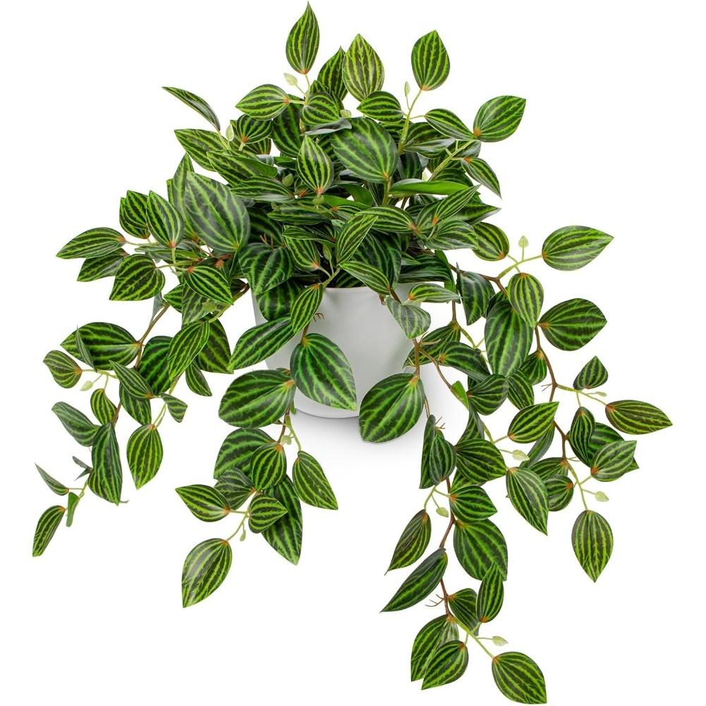 Piante Finte da Appendere con Vaso per Casa Ufficio Verde Artificiale Decorativo Plastica Leggera Non Richiede Acqua