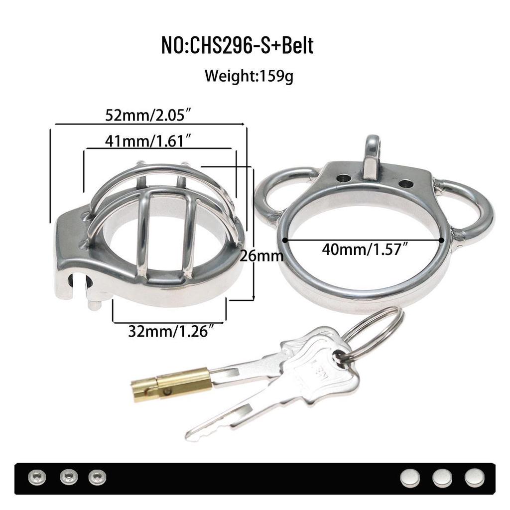 Waistband Chastity Lock - Stainless Steel Hollow Penis Cage