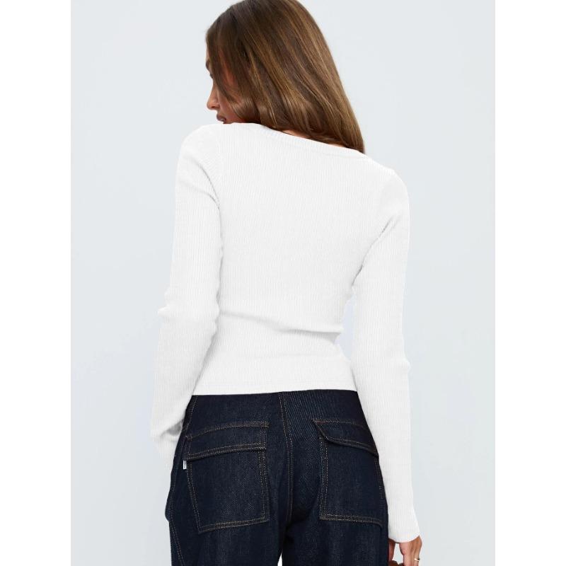 Women S V Neck Long Sleeve Ribbed Button Front Cardigan