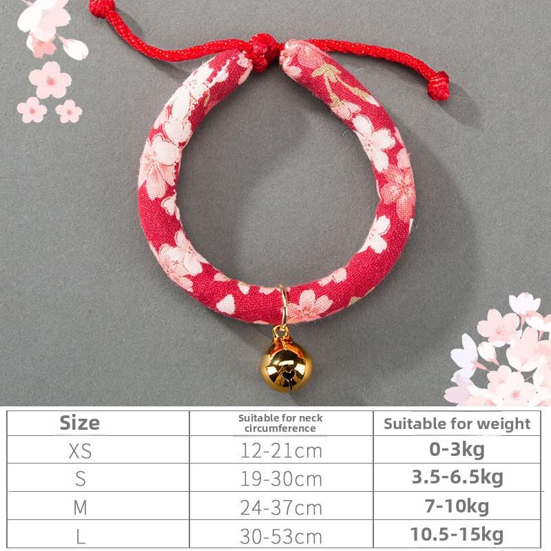 Niedliche Katze im japanischen Stil Mehrfarbig Mehrstil Halsband Katzenglocke Katzenhalsband Selbsteinstellend Haustierbedarf