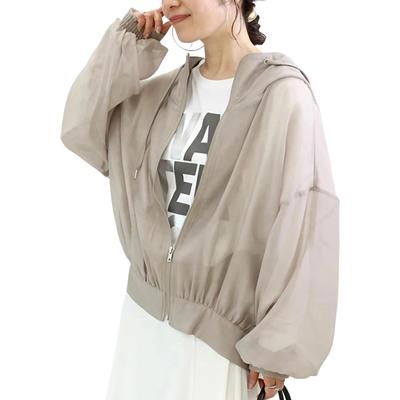 Sheer UV Sun Sheer Solid Long Air Conditioning UV Summer Loose Fit Women's Blouson, Protection, Protection, Hoodie, Blouson, Jumper, Color,