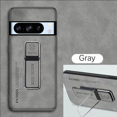 For Google Pixel 9 Pro XL 9pro Skinsheep Leather Camera Shockproof Armor Case for Pixel9 8pro 7pro 8A 7A 6A Magnetic Holder Stand Protect Cover