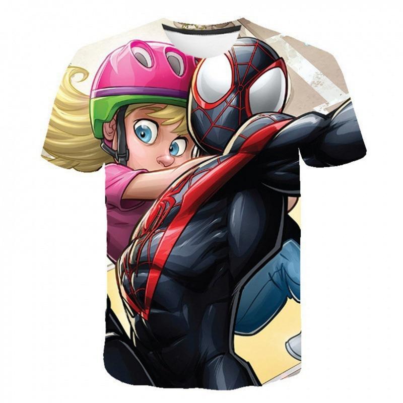 Fashionable Men's Spider Man 3d Printed T-Shirt Superhero Battle Posture 3d Printed Summer Trend Short Sleeved Tee Tops Clothing