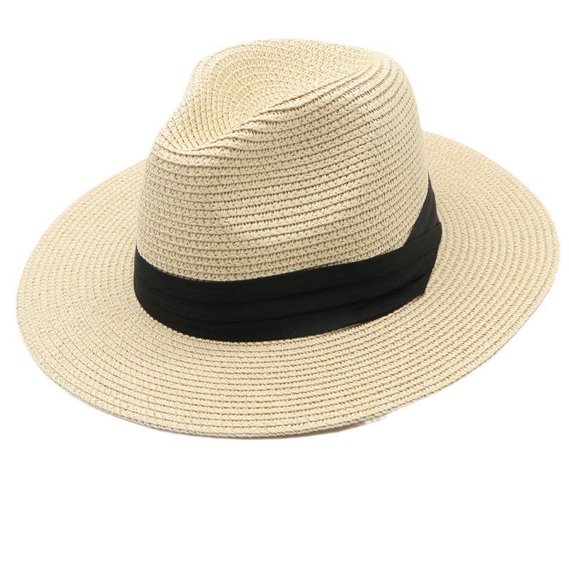 Big Eaves Travel Sun Protection Hat Top Hat Men's Sun Hat, Outdoor Straw Hat Jazz Hat Crimped British Top Hat