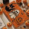 1/2pcs Orange Polka Dot Boo Ghost Halloween Doormat Non-Slip Entry Rug Kitchen Front Door Entryway Fall Decor