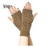 Soft Cable Knit Arm Muffs Women Ribbed Wrist Warmers, Stretchy Knitted Fingerless Gloves, Practical Writing Gloves for Students Warm Mitten,