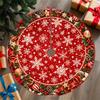 1pc, Tree Skirts, Christmas Tree Base Pads, Round Tree Base Wraps, Center Snowflake Pattern, Multi-Layer Ring Wreaths, Berries And Leaves, Red Backgro