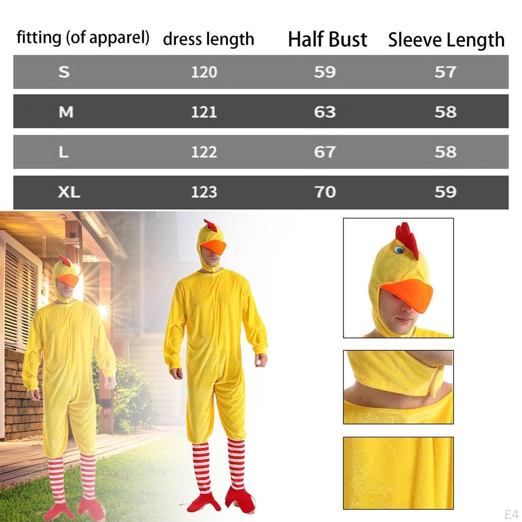 Adult Chicken Costume Adorable Soft Jumpsuit for Holiday Themed Parties