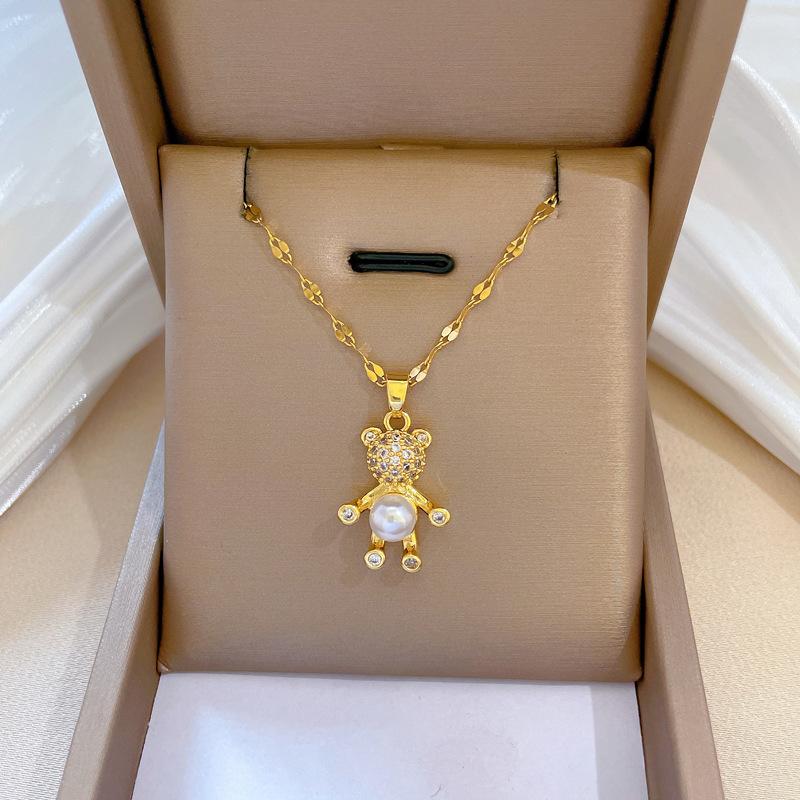 Full Diamond Luxury Light Luxury Banquet Wedding Necklace Female Internet Celebrity Versatile Collarbone Chain Titanium Steel Chain