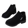 Large Size Women's Boots Autumn and Winter Suede and Bare Boots Side Zipper Square Heel Medium Heel Short Boots