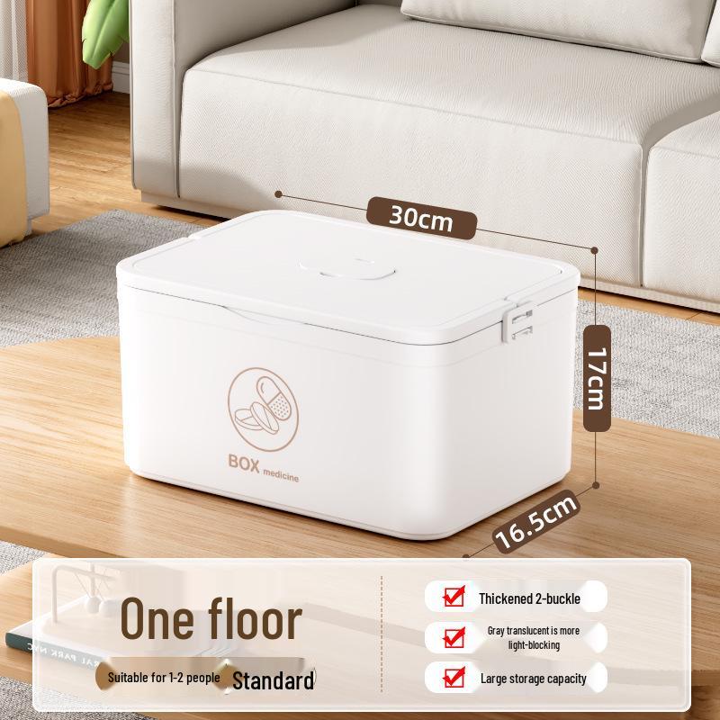 Large Multi-layer Plastic First Aid Kit & Medicine Storage Box for Household Use