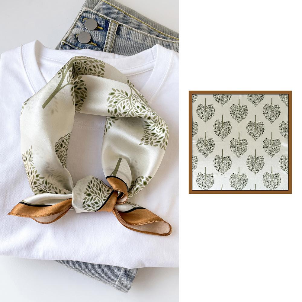 Seidentuch klein quadratisch Damen Nationalstil bedruckt Maulbeerseide Tuch quadratisches Tuch Seide schlicht Kreppsatin Seidentuch