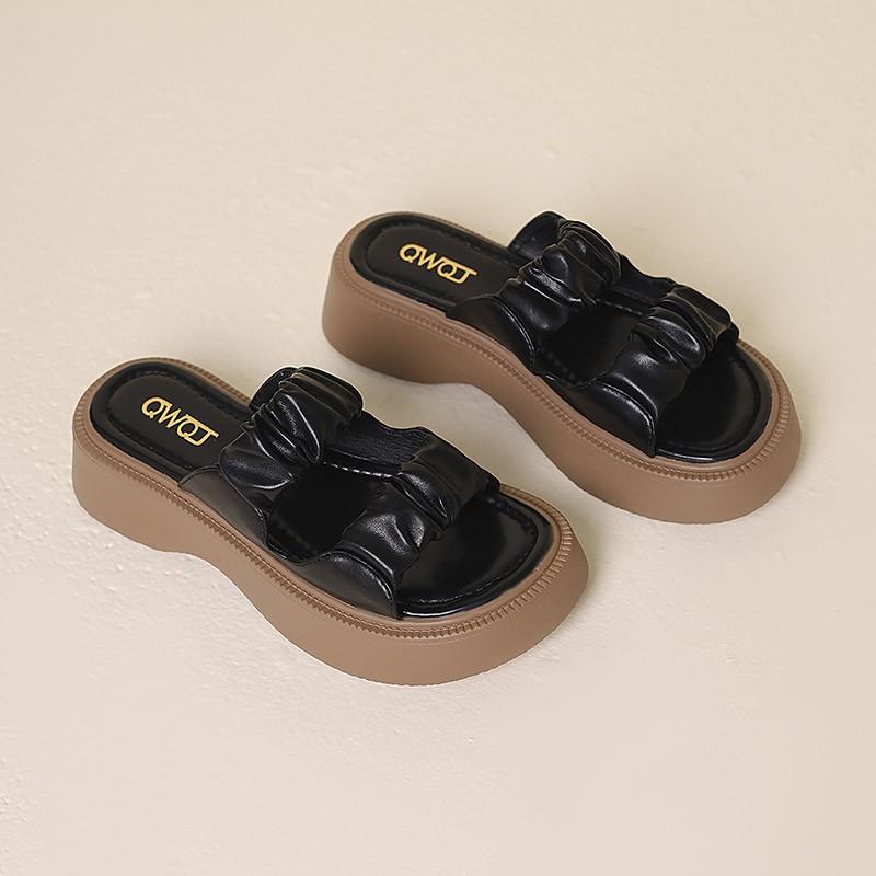 

Sandals women s new fashion outer wear in the summer of 2024, muffin bottom double belt casual high-end elastic band slippers women 40 хакі