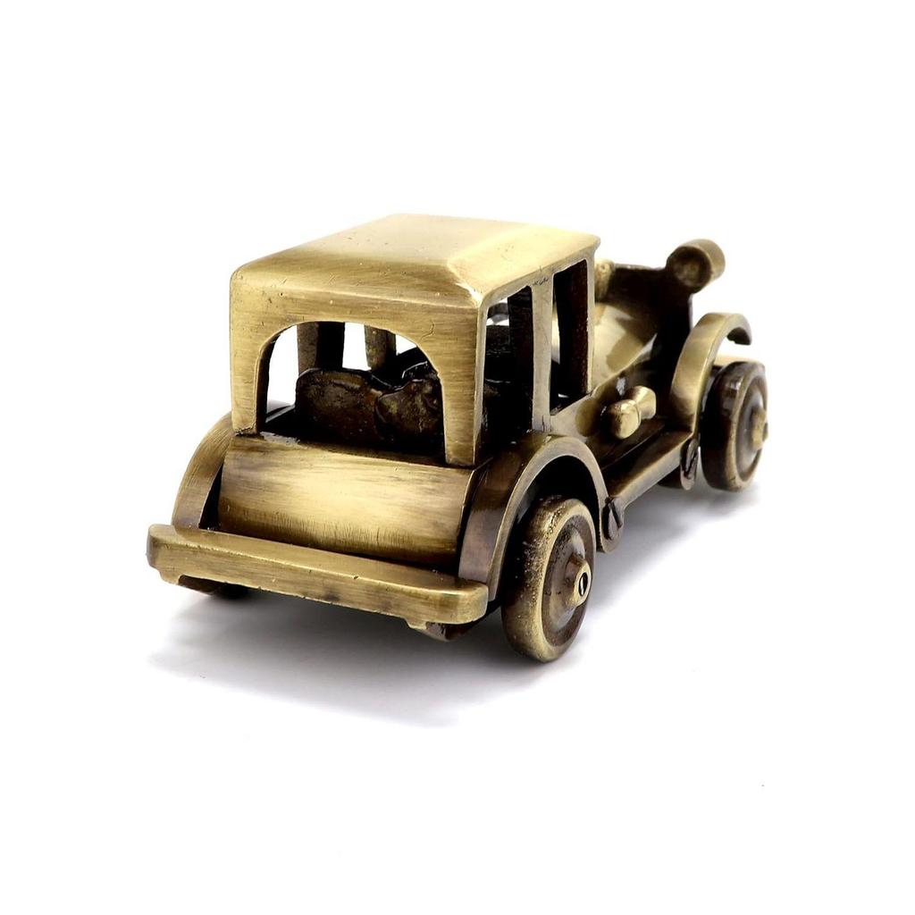 5 Inches Brass Vintage Motor Car Showpiece Figurine Statue for Home, Brass Antique Showpieces for Home, Standard, Pack of 1