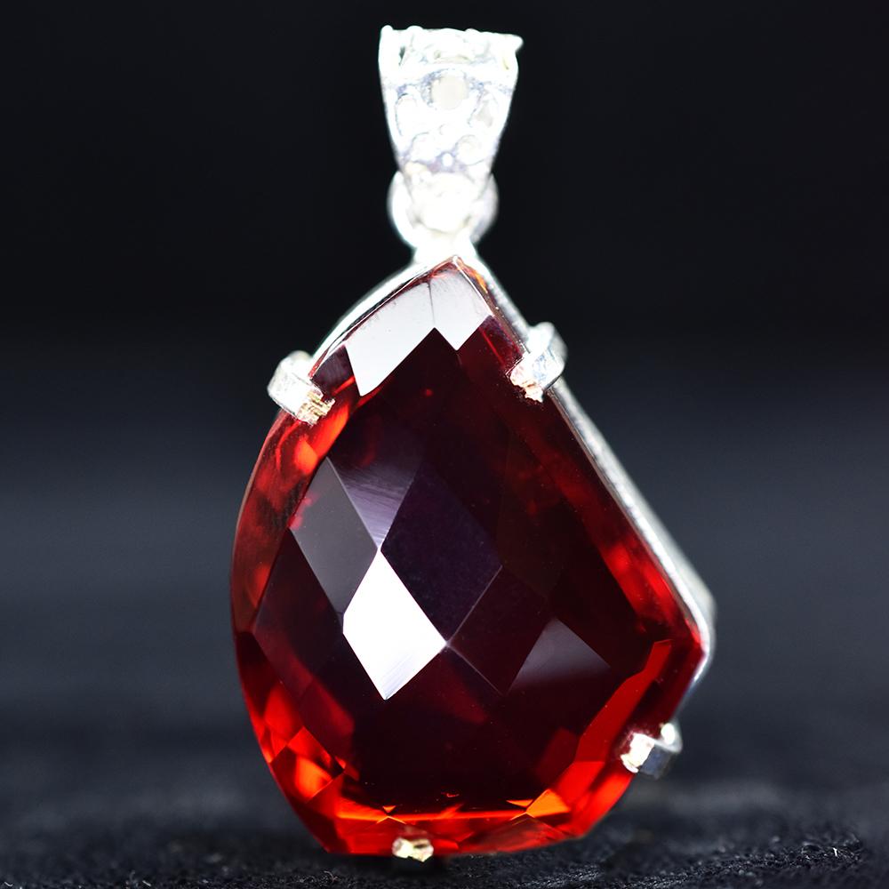 Unique Fancy Cut 84 Ct Lab Created RED Ruby Gems Pendant Jewelry Free Delivery MY.PD-98-NS