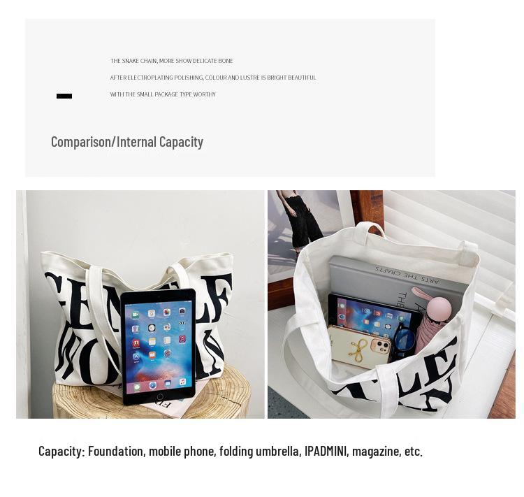 2025 Autumn Trend: Korean Style Canvas Shoulder Tote - Large Capacity and Stylish Letter Design