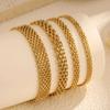 Mesh Link Chain Stainless Steel Bracelet for Women, 3mm/4mm/6mm Gold Plated Italian Chain Wristband Gift Jewelry, Non Tarnis