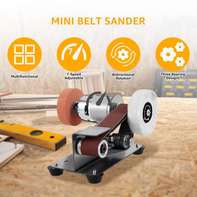 Mini-Bandschleifmaschine Werkzeugschärfmaschine Schleifschleifmaschine Elektrische Multifunktionsschleif-Poliermaschine Einstellbar