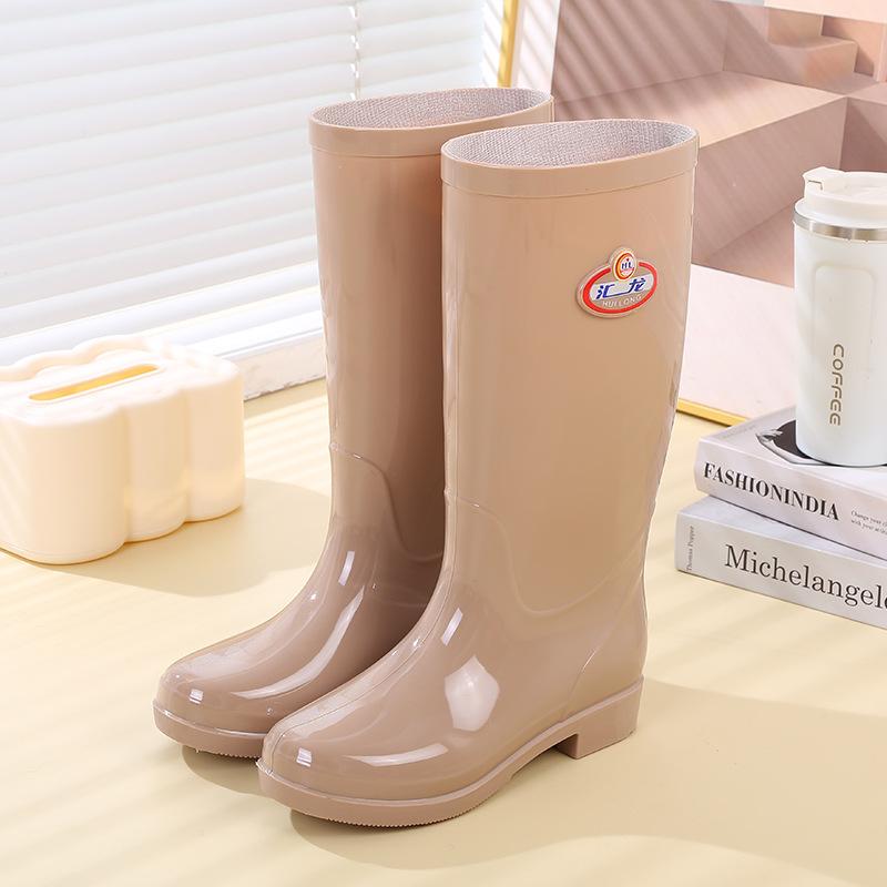 New high tube rain shoes thickened fashion women's wear waterproof shoes rain boots summer non-slip work wear-resistant water boots